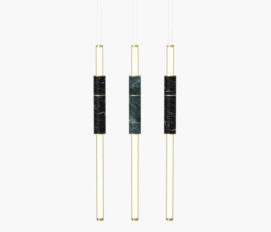 Light Pipe | S 58—14 - Brushed Brass - Green / Black | Suspended lights | Empty State