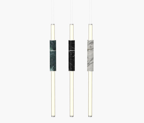 Light Pipe | S 58—14 - Silver Anodised - Black / White / Green | Pendelleuchten | Empty State