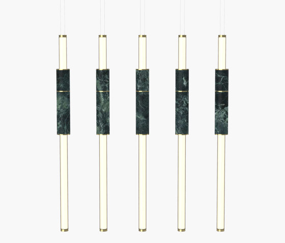 Light Pipe | S 58—15 - Polished Brass - Green | Lampade sospensione | Empty State