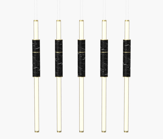 Light Pipe | S 58—15 - Brushed Brass - Black | Suspended lights | Empty State