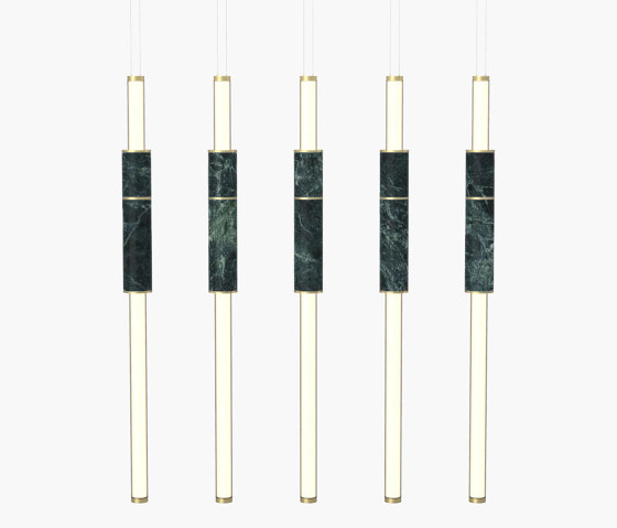 Light Pipe | S 58—15 - Brushed Brass - Green | Lampade sospensione | Empty State