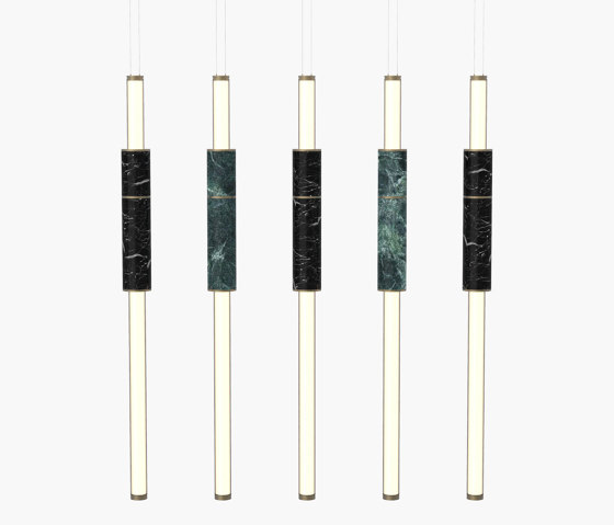 Light Pipe | S 58—15 - Burnished Brass - Green / Black | Suspended lights | Empty State