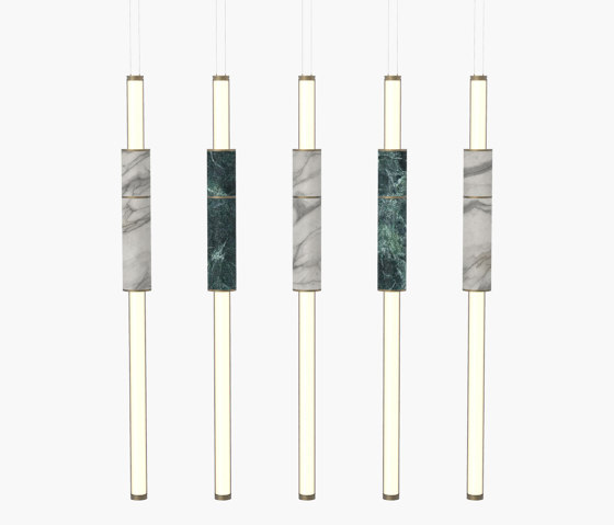 Light Pipe | S 58—15 - Burnished Brass - Green / White | Lampade sospensione | Empty State