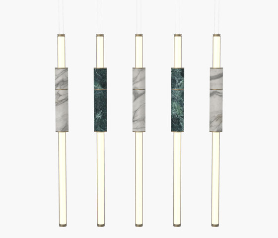 Light Pipe | S 58—15 - Burnished Brass - Green / White | Suspensions | Empty State