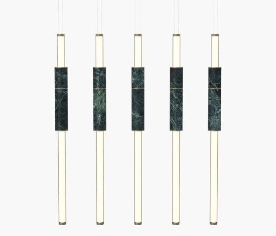 Light Pipe | S 58—15 - Burnished Brass - Green | Lampade sospensione | Empty State