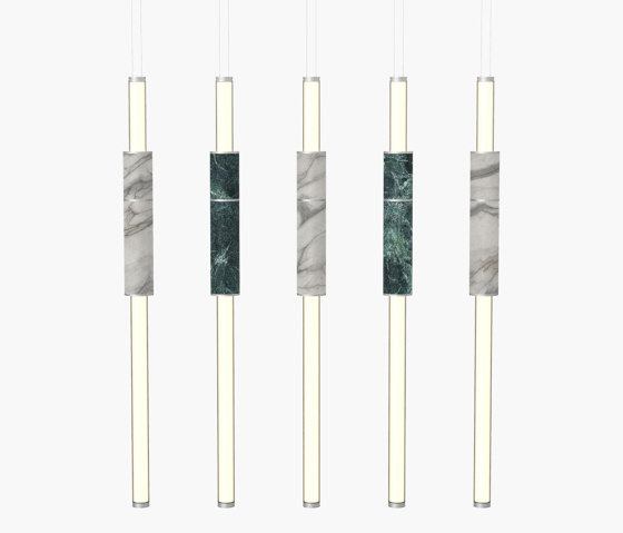 Light Pipe | S 58—15 - Silver Anodised - Green / White | Suspended lights | Empty State