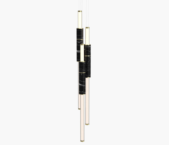 Light Pipe | S 58—16 - Polished Brass - Black | Lampade sospensione | Empty State