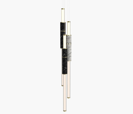 Light Pipe | S 58—16 - Polished Brass - Black / White | Suspended lights | Empty State