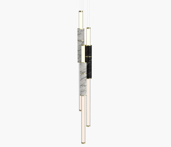Light Pipe | S 58—16 - Polished Brass - Black / White | Lampade sospensione | Empty State
