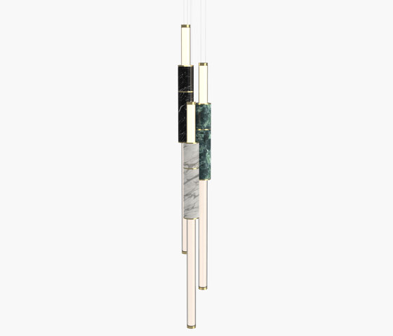 Light Pipe | S 58—16 - Polished Brass - Black / White / Green | Lámparas de suspensión | Empty State