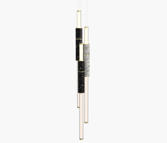 Light Pipe | S 58—16 - Brushed Brass - Black / White | Lampade sospensione | Empty State