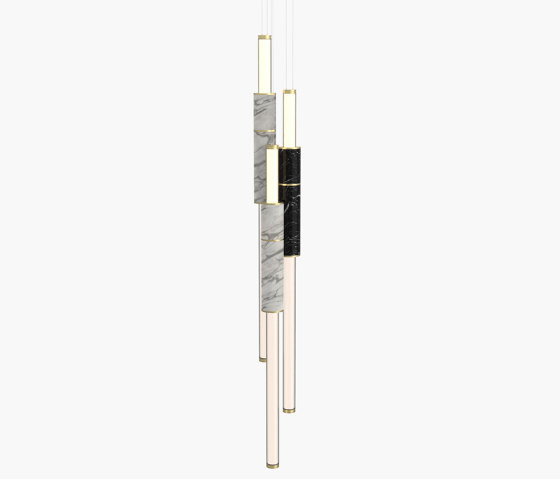 Light Pipe | S 58—16 - Brushed Brass - Black / White | Suspended lights | Empty State