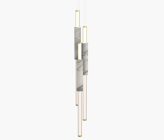 Light Pipe | S 58—16 - Brushed Brass - White | Lampade sospensione | Empty State