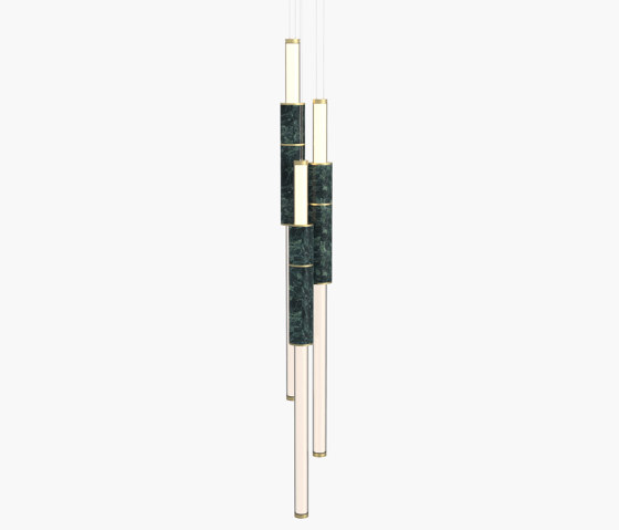 Light Pipe | S 58—16 - Brushed Brass - Green | Suspended lights | Empty State