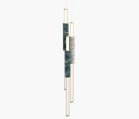 Light Pipe | S 58—16 - Brushed Brass - Green / White | Lámparas de suspensión | Empty State