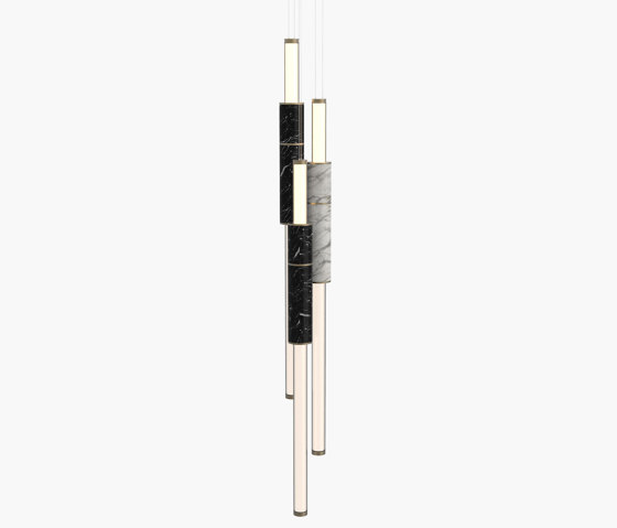 Light Pipe | S 58—16 - Burnished Brass - Black / White | Suspended lights | Empty State