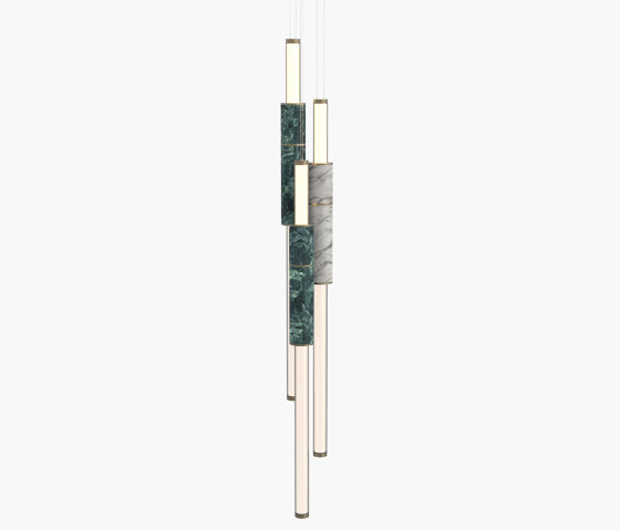 Light Pipe | S 58—16 - Burnished Brass - Green / White | Lampade sospensione | Empty State