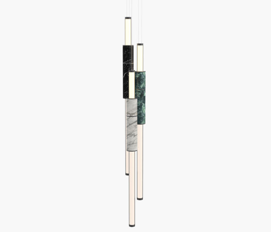 Light Pipe | S 58—16 - Black Anodised - Black / White / Green | Suspended lights | Empty State