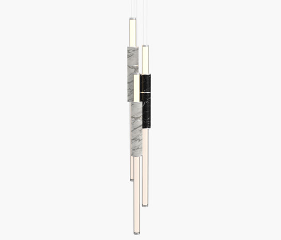 Light Pipe | S 58—16 - Silver Anodised - Black / White | Suspended lights | Empty State