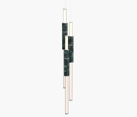 Light Pipe | S 58—16 - Silver Anodised - Green | Pendelleuchten | Empty State