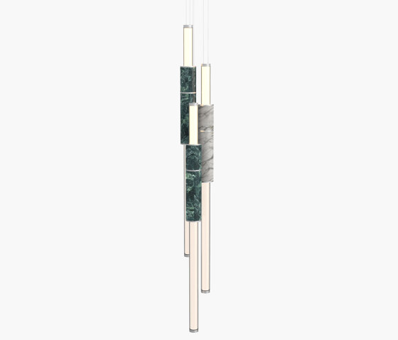 Light Pipe | S 58—16 - Silver Anodised - Green / White | Lampade sospensione | Empty State