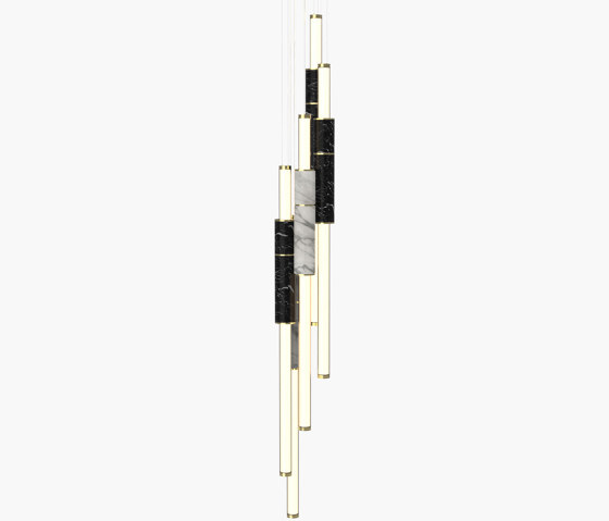 Light Pipe | S 58—17 - Polished Brass - Black / White | Lampade sospensione | Empty State