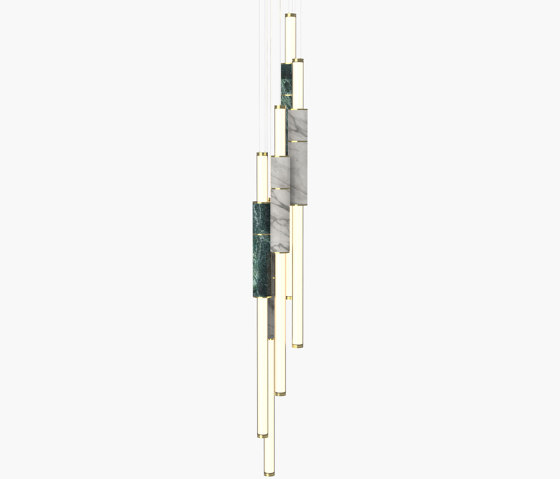 Light Pipe | S 58—17 - Polished Brass - Green / White | Suspensions | Empty State