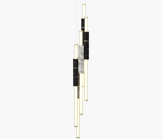 Light Pipe | S 58—17 - Brushed Brass - Black / White | Suspended lights | Empty State