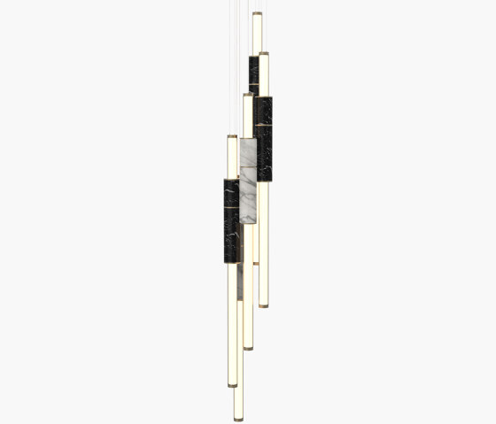 Light Pipe | S 58—17 - Burnished Brass - Black / White | Lámparas de suspensión | Empty State