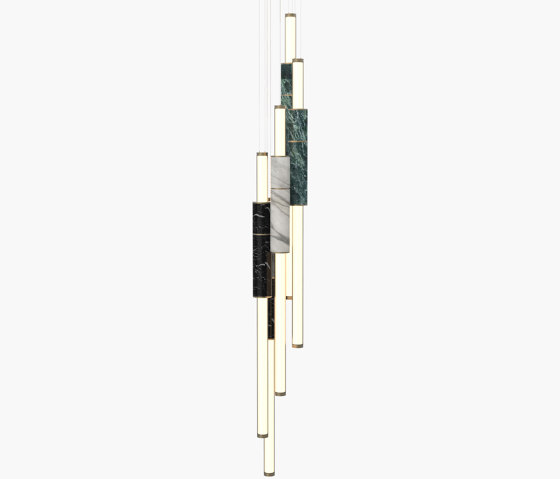 Light Pipe | S 58—17 - Burnished Brass - Black / White / Green | Suspended lights | Empty State