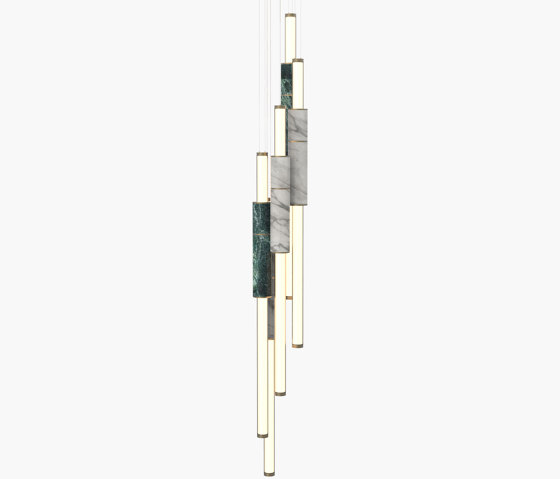 Light Pipe | S 58—17 - Burnished Brass - Green / White | Lámparas de suspensión | Empty State