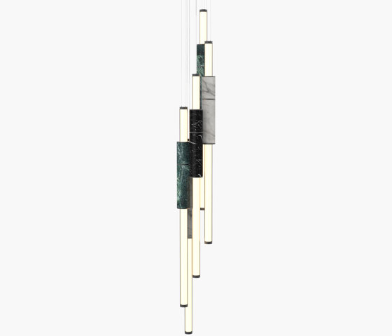 Light Pipe | S 58—17 - Black Anodised - Black / White / Green | Lámparas de suspensión | Empty State
