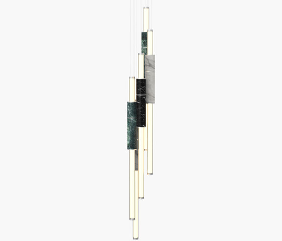 Light Pipe | S 58—17 - Silver Anodised - Black / White / Green | Suspended lights | Empty State