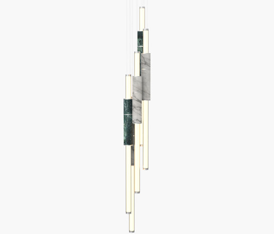 Light Pipe | S 58—17 - Silver Anodised - Green / White | Lampade sospensione | Empty State