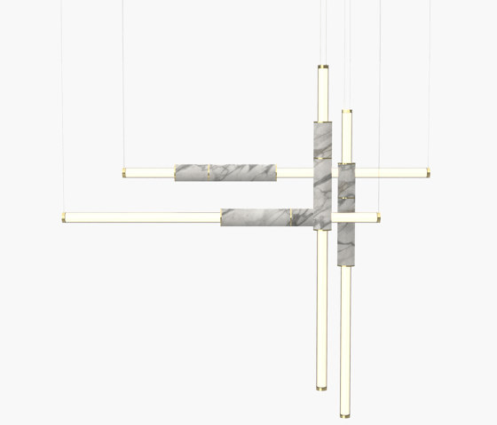 Light Pipe | S 58—18 - Polished Brass - White | Lampade sospensione | Empty State