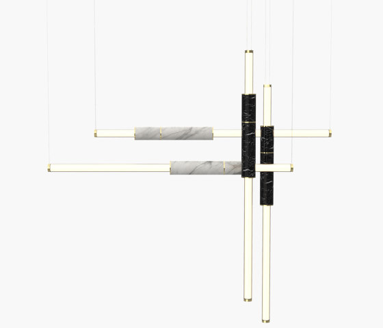 Light Pipe | S 58—18 - Polished Brass - Black / White | Suspensions | Empty State