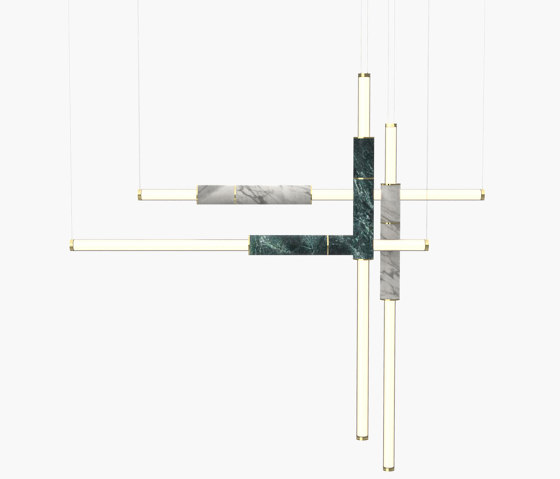 Light Pipe | S 58—18 - Polished Brass - Green / White | Suspensions | Empty State
