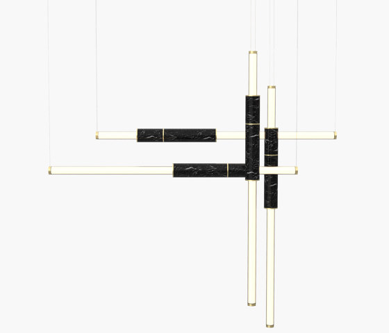 Light Pipe | S 58—18 - Brushed Brass - Black | Suspensions | Empty State