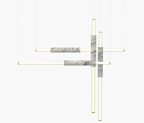 Light Pipe | S 58—18 - Brushed Brass - White | Suspended lights | Empty State