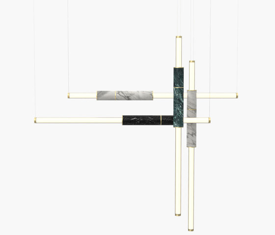 Light Pipe | S 58—18 - Brushed Brass - Black / White / Green | Suspensions | Empty State