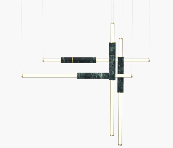 Light Pipe | S 58—18 - Brushed Brass - Green | Suspensions | Empty State