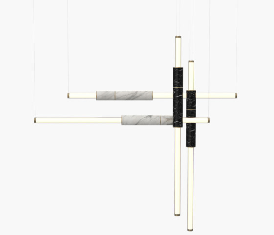 Light Pipe | S 58—18 - Burnished Brass - Black / White | Suspended lights | Empty State