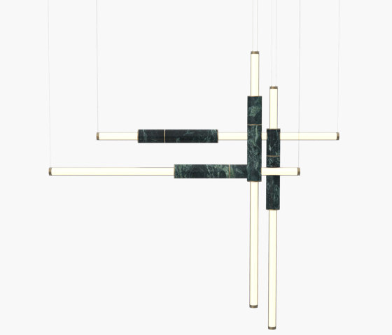 Light Pipe | S 58—18 - Burnished Brass - Green | Lampade sospensione | Empty State