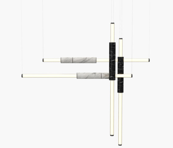Light Pipe | S 58—18 - Black Anodised - Black / White | Suspended lights | Empty State