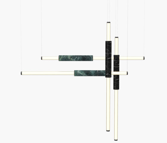 Light Pipe | S 58—18 - Black Anodised - Green / Black | Suspended lights | Empty State