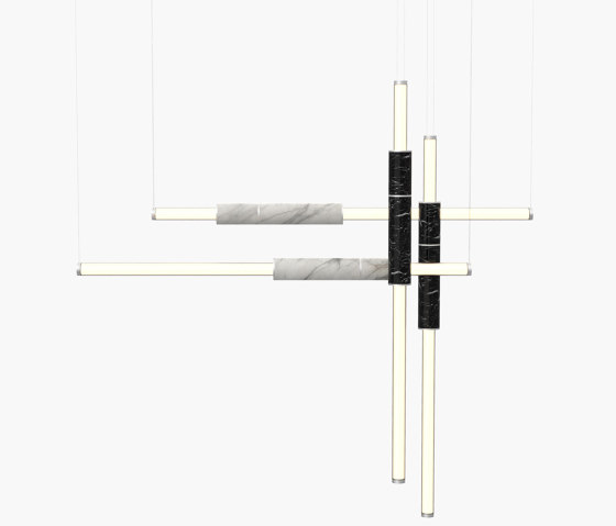 Light Pipe | S 58—18 - Silver Anodised - Black / White | Suspended lights | Empty State
