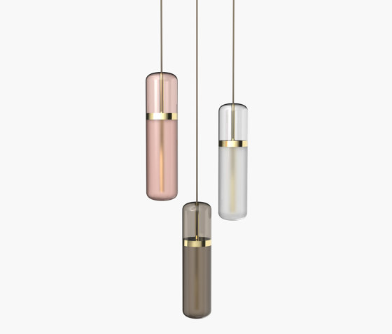 Pill | S 36—02 - Polished Brass - Pink / Smoked / Opal | Pendelleuchten | Empty State