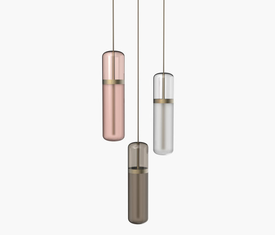 Pill | S 36—02 - Burnished Brass - Pink / Smoked / Opal | Pendelleuchten | Empty State