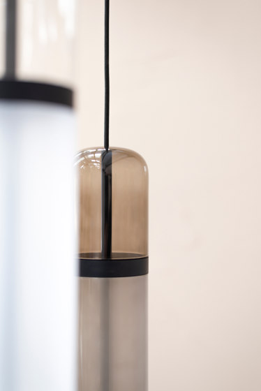 Pill | S 36—02 - Black Anodised - Pink / Smoked / Opal | Suspended lights | Empty State