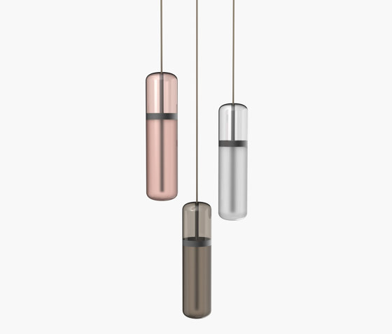 Pill | S 36—02 - Black Anodised - Pink / Smoked / Opal | Suspended lights | Empty State